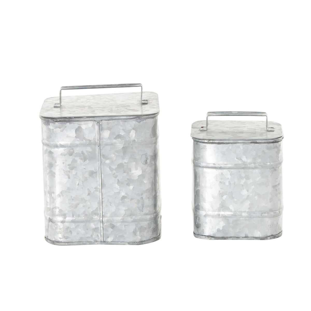 Deco 79 49123 Metal Square Lidded Box Set of 2