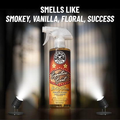 Chemical Guys Ambientador y Eliminador de Olores Premium Signature Scent, Olor a Éxito (ideal para automóviles, camiones, todoterrenos, caravanas, hogar, oficina y más) 473ml