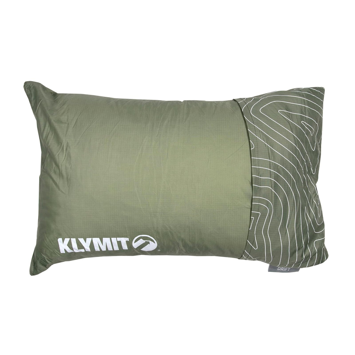 Klymit Drift - Almohada de Camping, Funda Reversible para Viajes y Dormir, Espuma viscoelástica triturada, Comodidad con Carcasa Duradera