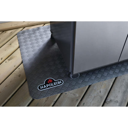 Napoleon Tapete para parrilla de barbacoa, accesorio para parrilla de barbacoa, producto de seguridad, antideslizante, patrón de placa de diamante, gris, elegante, protege tu cubierta, se adapta a parrillas de barbacoa Prestige PRO 500 tamaño y más pequeñ