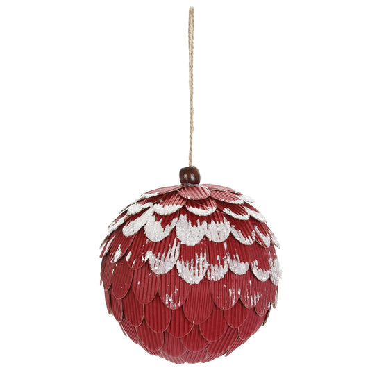Fantasias Miguel Esfera Nevada con diseño de piña de plástico en Colores metálicos para Arbol de Navidad tamaño de 10 centímetros de diámetro Marca Mylin Paquete con 2 Piezas, 10045-1314-7035