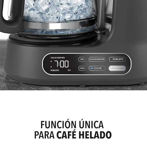PowerXL Cafetera Programable 12 Tazas para Café Frío y Caliente, CM0122 | Panel digital para tener tu café listo cuando desees, con sistema de goteo Vortex para un sabor intenso y fresco