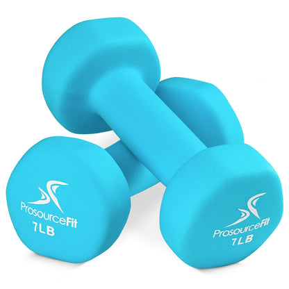 ProSourceFit Set de 2 Mancuernas de Neopreno, 1-12 lb - ProSource Discounts Yellow-2lb - Celestes