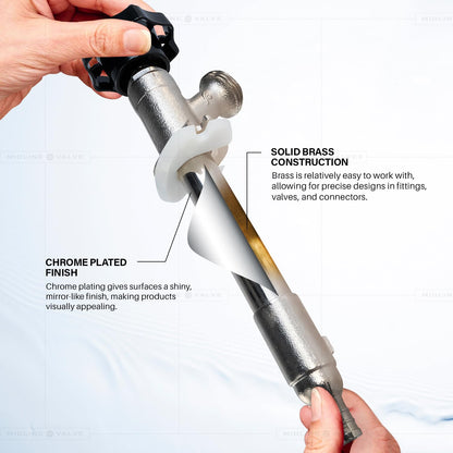 Everflow Supplies 6210p - NL sin plomo 1/5,08 cm PEX x 25,4 cm de largo cromado grifo para manguera no Frost