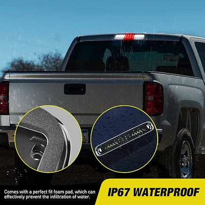 Nilight NA910 Luces LED de Tercera Parada para Chevrolet Silverado/GMC Sierra 1500/2500/3500 HD 2007 HD Classic, Lente Ahumada