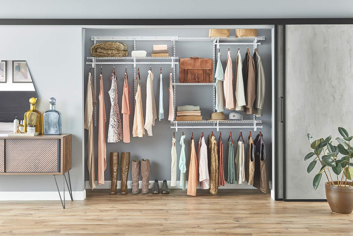 ClosetMaid ShelfTrack - Organizador de clóset Ajustable, Blanco, 5 to 8 Feet, 1