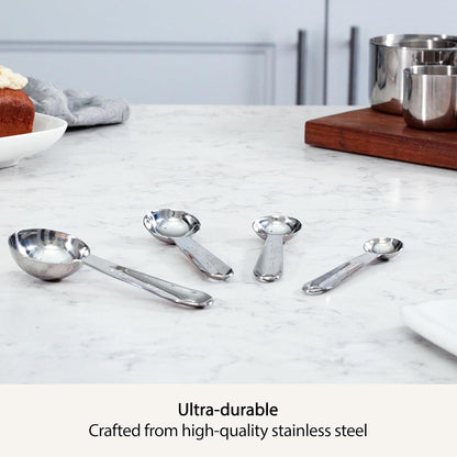 All-Clad Specialty - Cucharas medidoras de acero inoxidable para cocina, utensilios de cocina, utensilios de cocina, plata