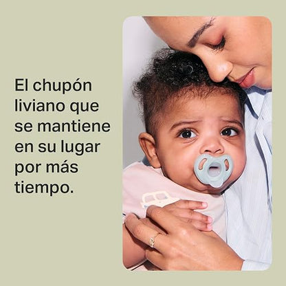 Tommee Tippee Chupón Ultra-Light, 6-18 Meses, Silicona, Paquete de 4 | Diseño Simétrico de Una Pieza, Chupón Libre de BPA, Azul/Verde/Amarillo