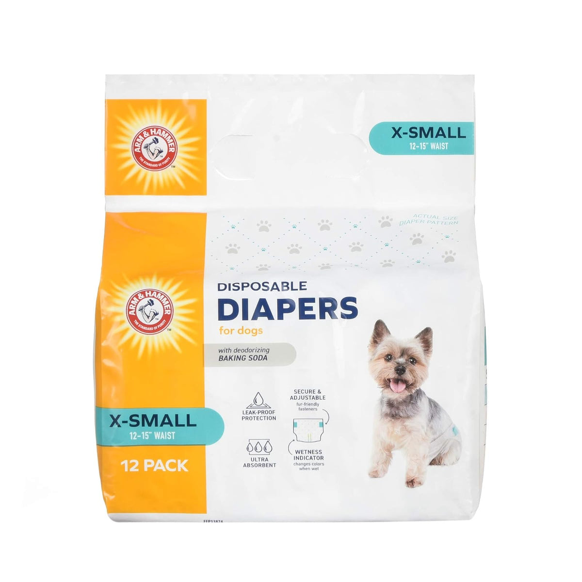 Arm & Hammer, Pañal para Perros Absorbentes XS 12 Pzas