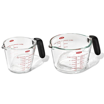 OXO Good Grips - Juego de tazas medidoras de vidrio de 2 tazas y 4 tazas