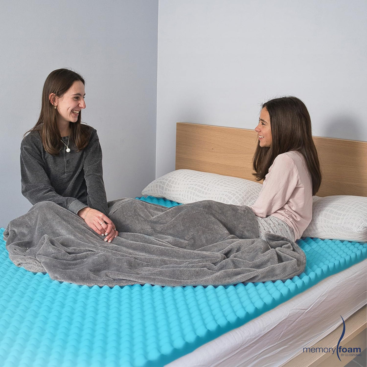 Memory Foam | Colchoneta Cool Wave Queen Size – Coloca sobre el Colchón – Fresca y con Ondas de Masaje - 100%