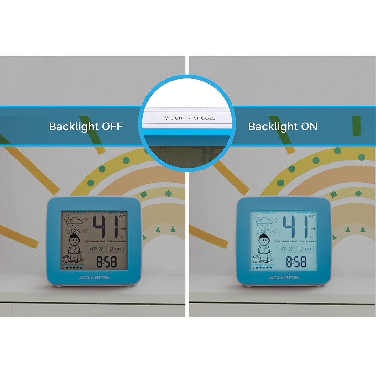 AcuRite Estación meteorológica What-to-Wear con pronóstico, temperatura, reloj despertador y fecha (00777)