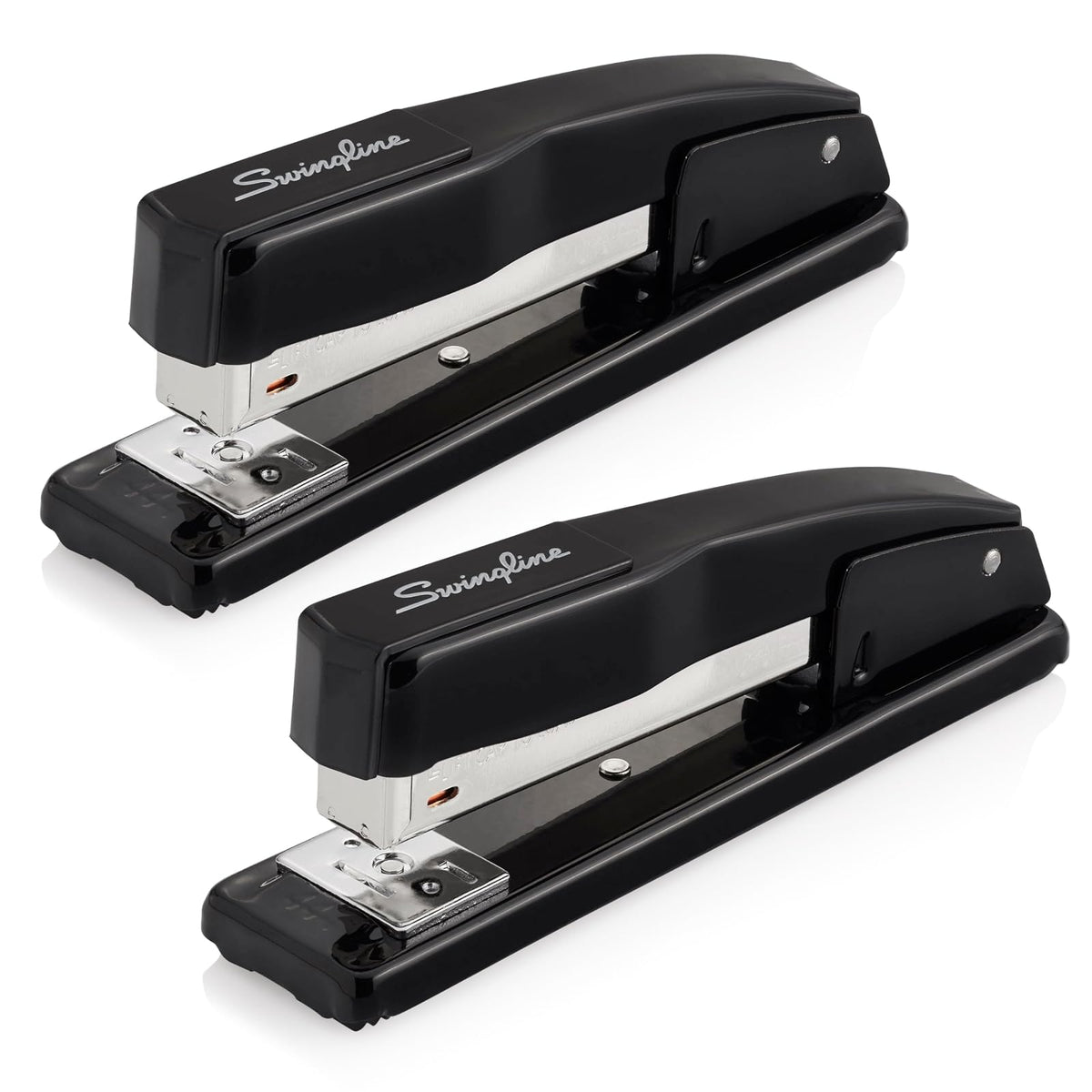 Swingline 44401AZ - Grapadora comercial, capacidad de 20 hojas, sin atascos, metal, paquete de 2, color negro