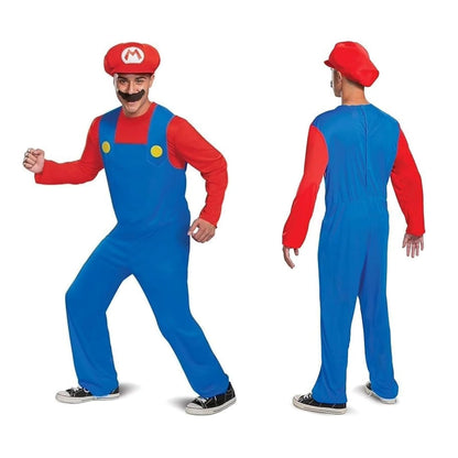Disguise Disfraz oficial de Mario de Nintendo Super Mario Bros para adultos con sombrero y bigote Disfraces de tamaño adultoHombre - Extra Grande - Rojo