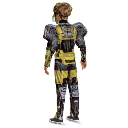 Disguise B127 Transformers One - Disfraz oficial de Transformers Animated Movie Bumblebee Muscle Disfraz para niños, tamaño infantil (7-8)