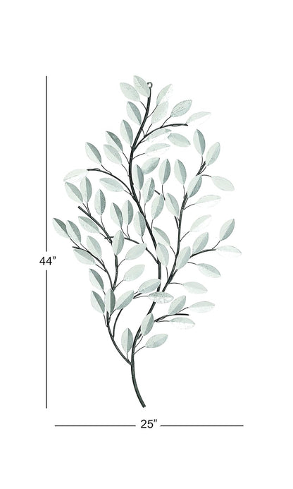 Benzara Deco 79 56848 Decoración de pared de metal notable, blanco, 25 pulgadas de largo x 2 pulgadas de ancho x 44 pulgadas de alto