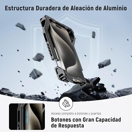 NEEWER Universal Phone Video Rig con Empeñaduras, Adaptador Filtro 67mm, Zapata Fría para dji Mic, Estabilizador de Jaula de Móvil para Grabación para iPhone 16 15 Pro MAX S23 Ultra Pixel 8 Pro, PA017