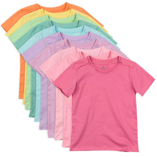The Honest Company Paquete de 10 Camisetas de Manga Corta de algodón orgánico. Camiseta para bebés Unisex