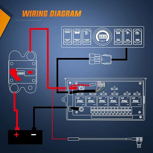 Nilight Panel de Interruptor 6 Vías 12V CC con Relé y Control de Circuito para Jeep Wrangler JK JKU 2007-2018