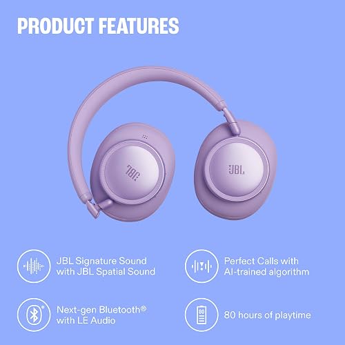 JBL Live 780NC - Auriculares inalámbricos con cancelación de Ruido adaptables Verdaderos sobre la Oreja, Sonido JBL Signature con Audio de Alta resolución, Llamadas perfectas de 2 micrófonos 2.0 con