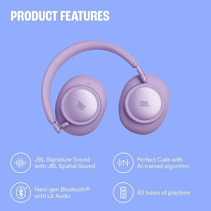 JBL Live 780NC - Auriculares inalámbricos con cancelación de Ruido adaptables Verdaderos sobre la Oreja, Sonido JBL Signature con Audio de Alta resolución, Llamadas perfectas de 2 micrófonos 2.0 con