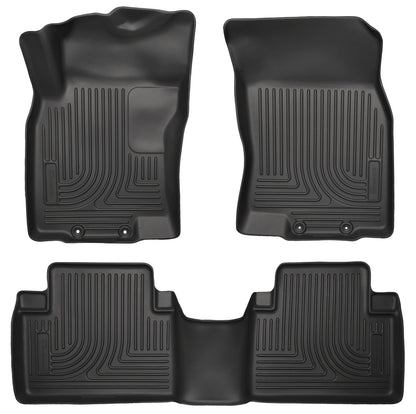 Husky Liners Weatherbeater Alfombrillas para Nissan Rogue 2014-2020 X-Trail 2014-2015 Frente y Segunda Fila 3 Piezas 98671 Negro