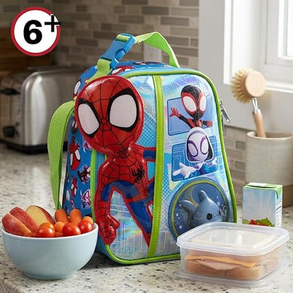 Ruz Lonchera Infantil y Preescolar | Spidey y Sus Amigos | 100% Poliéster Capacidad 3 Litros | Bolso de Poliéster para Niños con Forro Interno y Cierre de Cremallera | Recomendado desde 3 años