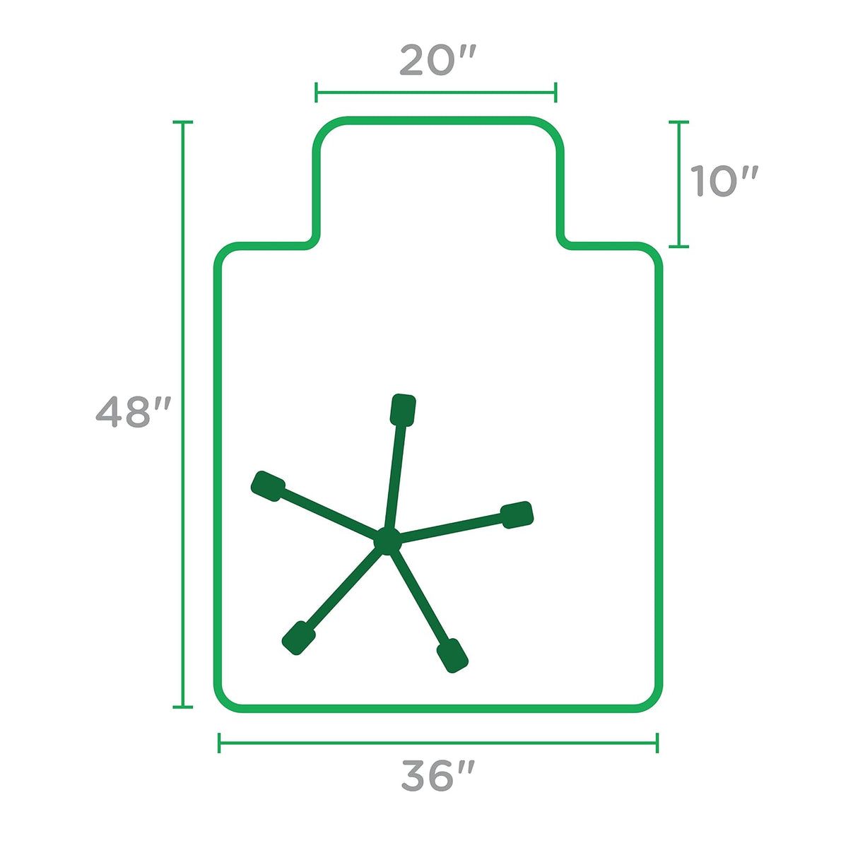 Dimex - Tapete para silla de oficina para alfombra de pelo bajo con labio, 36 x 48 pulgadas, transparente