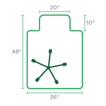Dimex - Tapete para silla de oficina para alfombra de pelo bajo con labio, 36 x 48 pulgadas, transparente