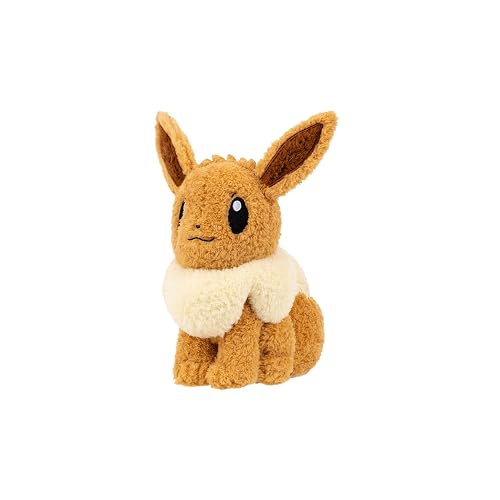 Pokémon Cuddly Eevee - Peluche Suave y lanudo de 8 Pulgadas con Detalles auténticos