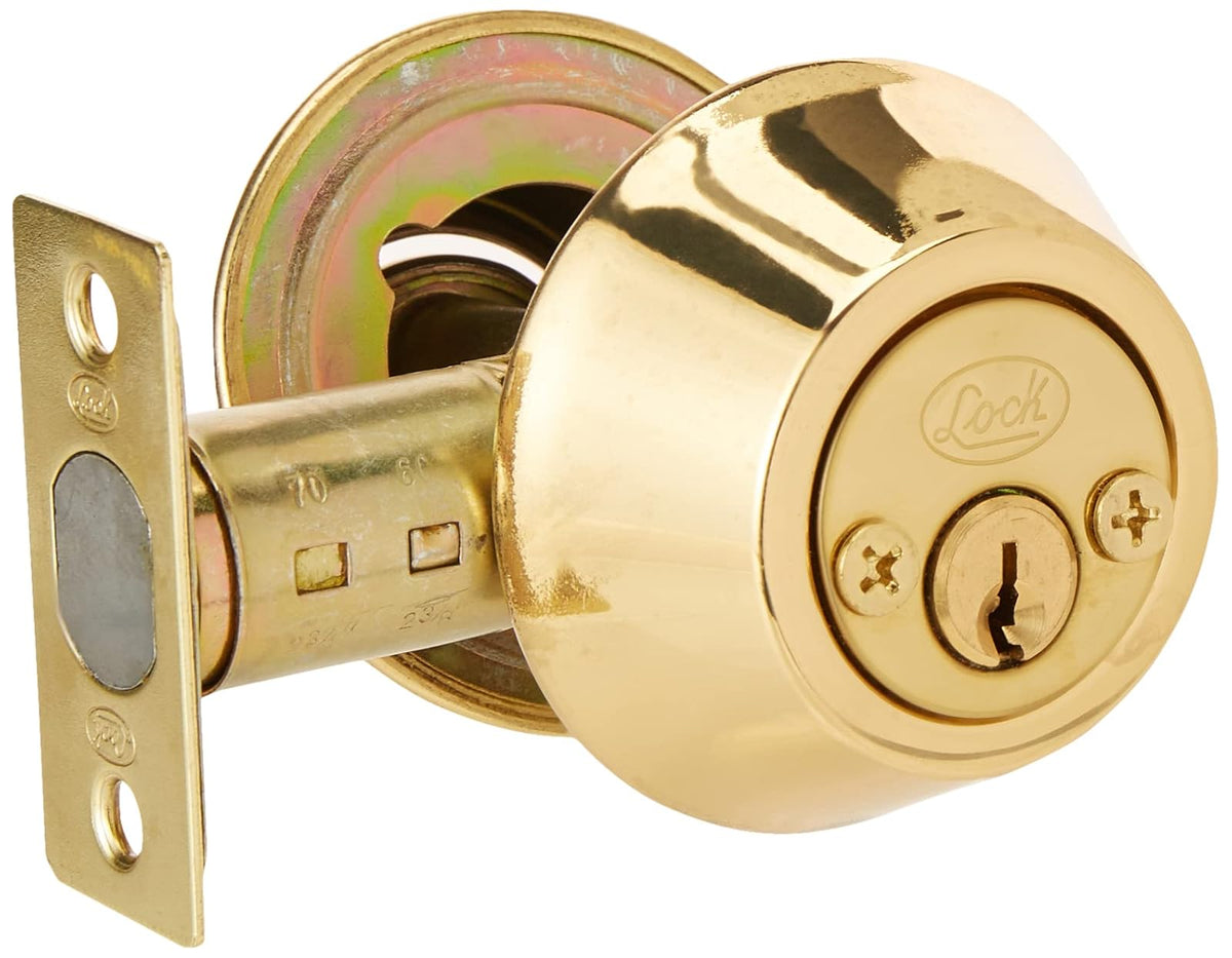 Lock 16CE Cerrojo Tubular Doble Acabado, Latón Brillante