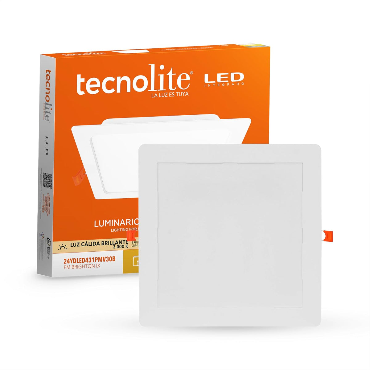 Lámpara Downlight Empotrable Tecnolite LED 24W - Blanco - Luz Cálida - 24 W