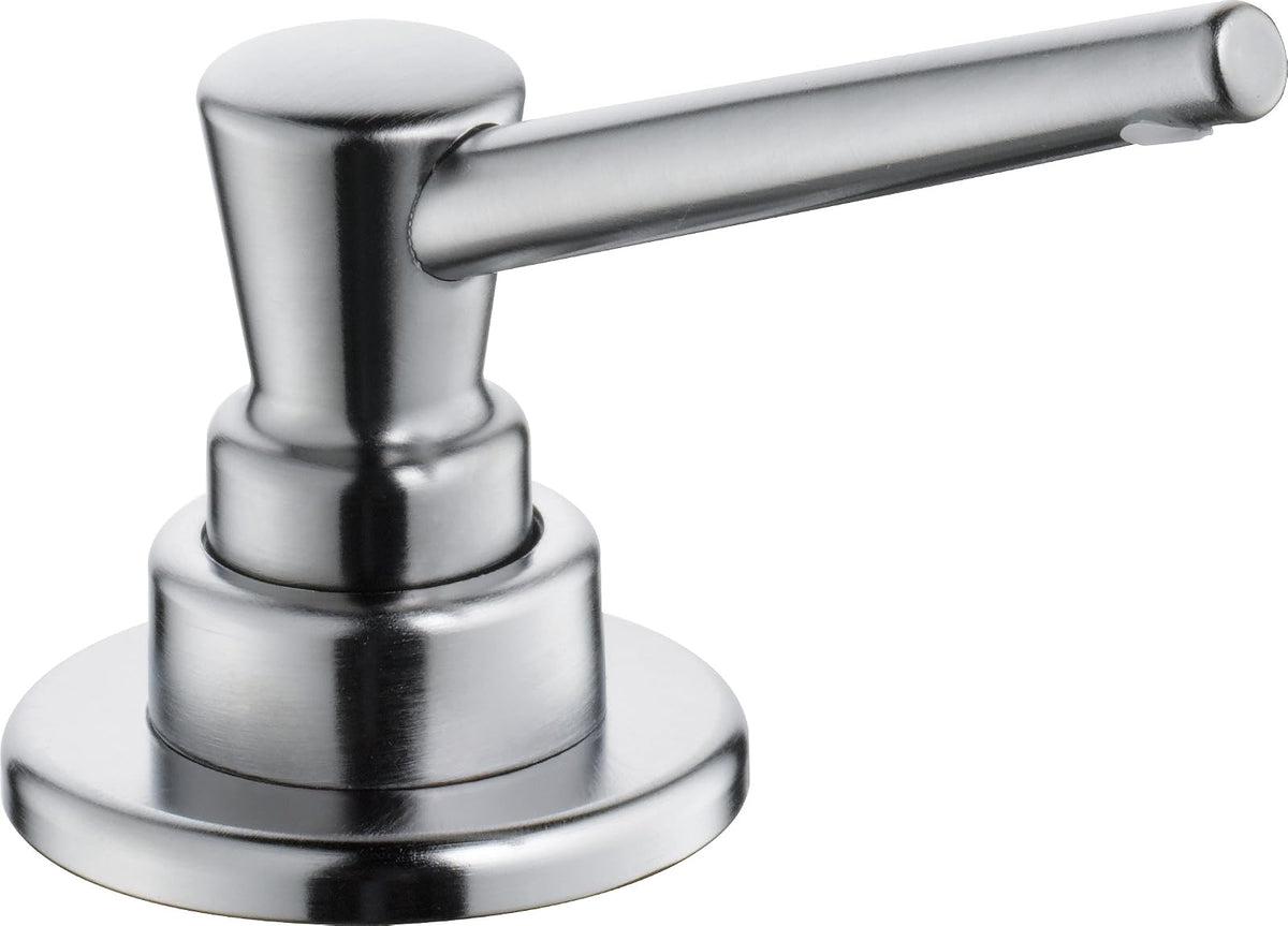 Delta Faucet - Dispensador de jabón y loción de níquel cepillado, dispensador de jabón para encimera, dispensador de jabón para montaje en cubierta de llenado superior, acero inoxidable ártico - Ártico inoxidable