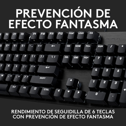 Logitech G413 SE Teclado Mecánico Gaming en inglés Tamaño Estándar - Teclado Retroiluminado, Interruptores Mecánicos Táctiles, Sin Efecto Fantasma, Compatible: Windows, macOS - Negro Aluminio