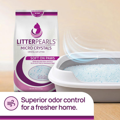 Litter Pearls Arena para gatos con microcristales, 10 libras, transparente con azul (10610)