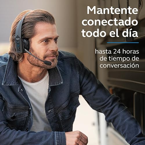 BlueParrott Auriculares Bluetooth B350-XT | Auriculares con cancelación de ruido del 96% para conductores de camiones; ligeros, cómodos, IP54, 24 h de autonomía