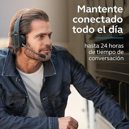 BlueParrott Auriculares Bluetooth B350-XT | Auriculares con cancelación de ruido del 96% para conductores de camiones; ligeros, cómodos, IP54, 24 h de autonomía