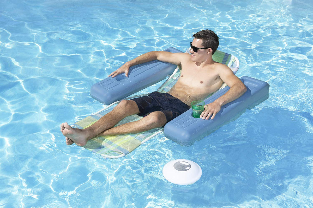 Poolmaster Caribbean - Silla Flotante Retro para Piscina, para Adultos, a Cuadros