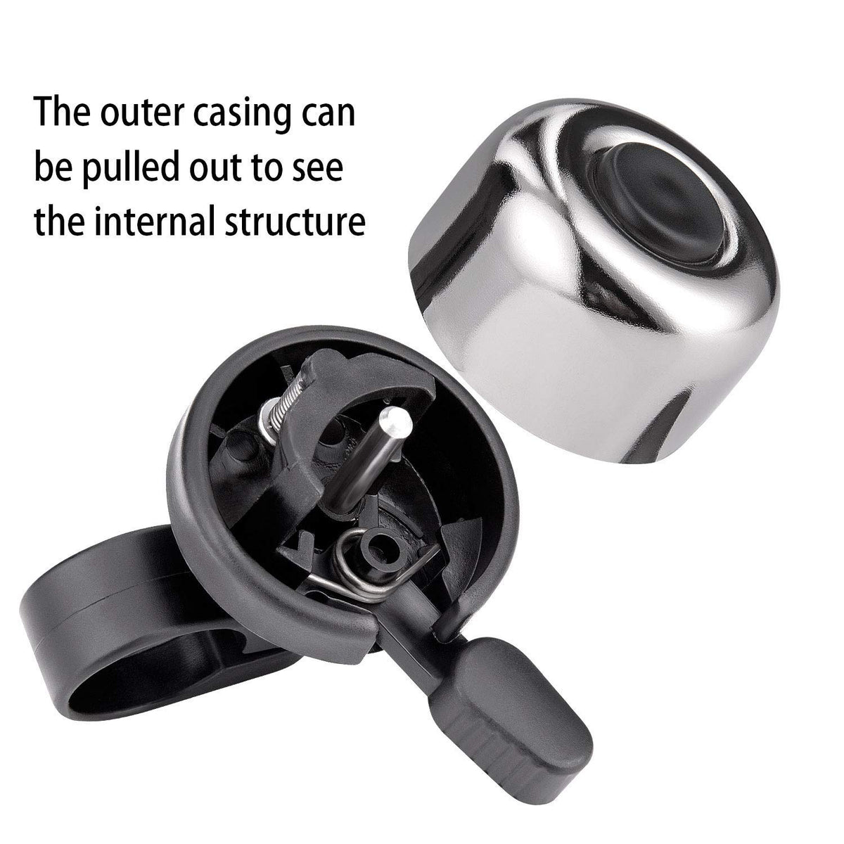 Emoly - Juego de 2 Campanas de latón para Bicicleta de montaña, Bicicleta de Carretera, Accesorios para Bicicleta de montaña, Accesorios para Bicicleta de Carretera (Nuevo, Plateado)