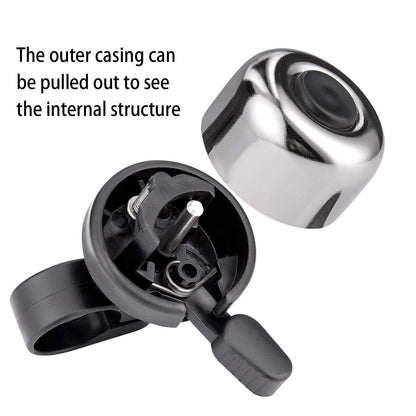 Emoly - Juego de 2 Campanas de latón para Bicicleta de montaña, Bicicleta de Carretera, Accesorios para Bicicleta de montaña, Accesorios para Bicicleta de Carretera (Nuevo, Plateado)