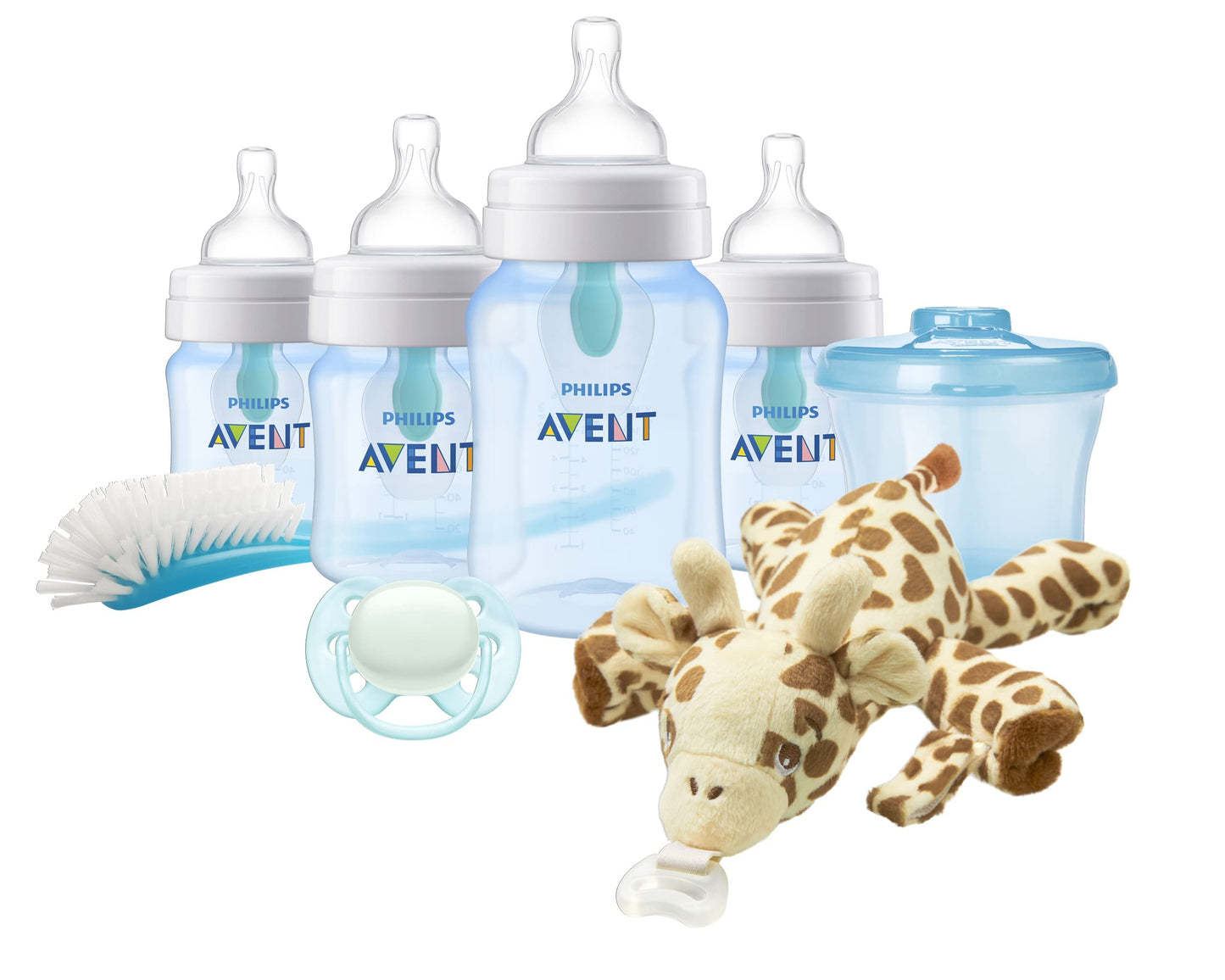 Philips AVENT SCD307/03 - Biberón anticólicos, juego de regalo para recién nacido con Snuggle, color azul