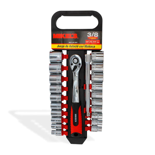 MIKEL´S Juego de Dados y Matraca 3/8” 21 Piezas