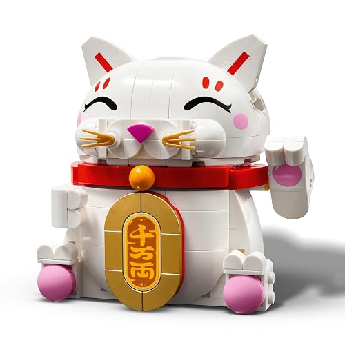 LEGO Gato de la Buena Suerte Kit de construcción y Pieza Decorativa de la Buena Suerte con una Figura Que invita a Entrar 40813