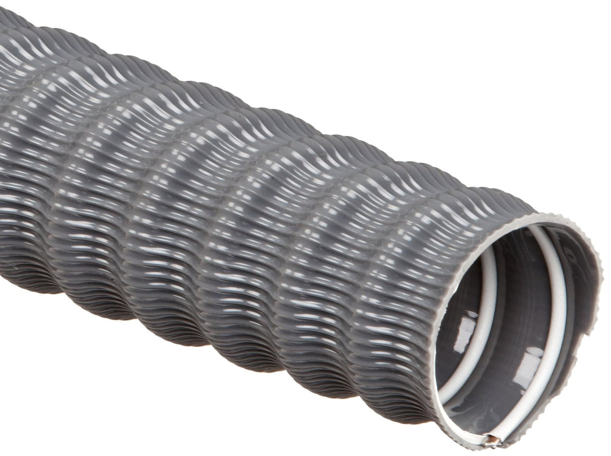 Dayflex MG-V PVC Duct Hose, Gray, 2" ID, 50' Length