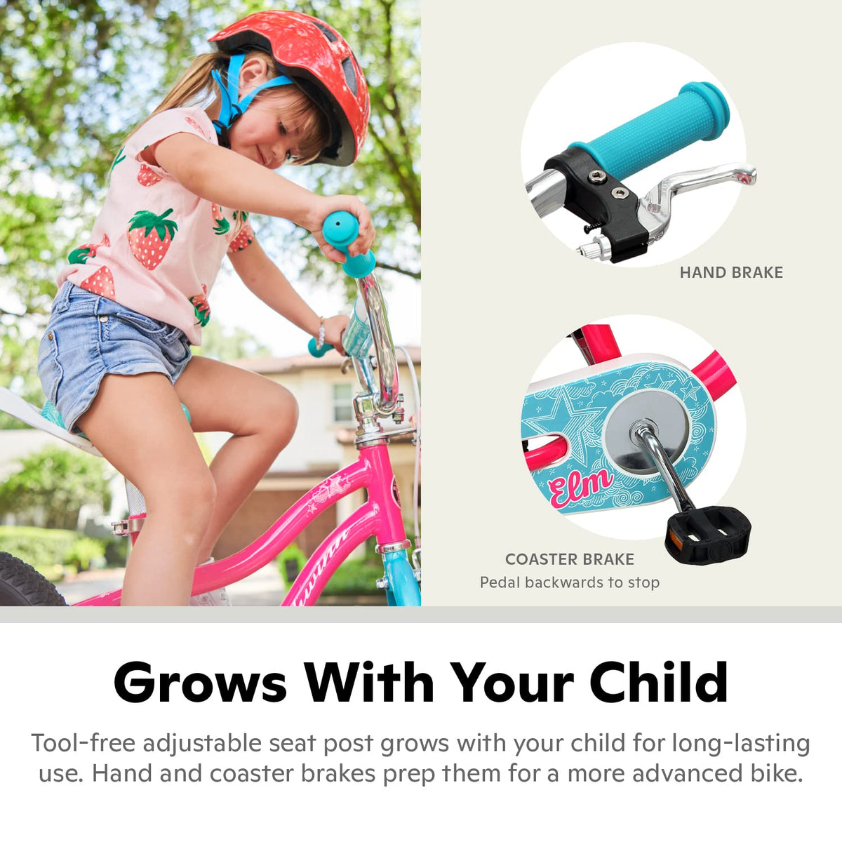 Schwinn ELM - Bicicleta para niña, con Marco SmartStart para Adaptarse a Las Proporciones de tu Hijo