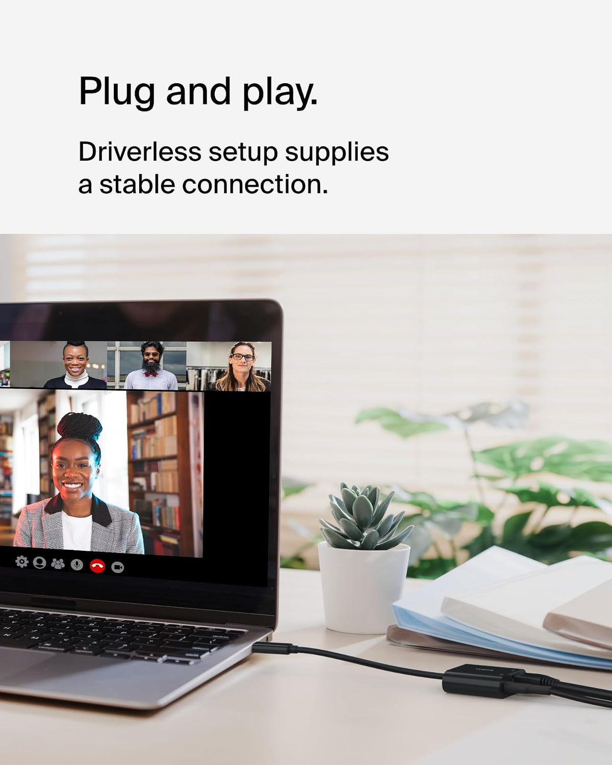 Belkin Connect USB-C a Ethernet + Adaptador de Carga de 100 W con Puerto Gigabit Ethernet y Puerto USB-C - 10/100/1000 Mbps para conexión rápida a Internet, Compatible con iPhone 16, Samsung Galaxy