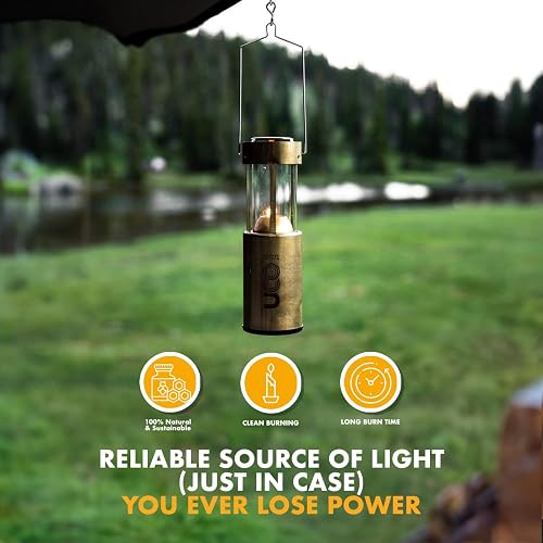 UCO - Velas de Cera de Abeja Natural de 12 Horas - Linterna de Vela