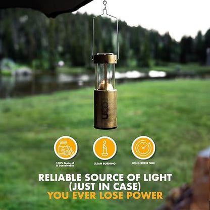 UCO - Velas de Cera de Abeja Natural de 12 Horas - Linterna de Vela
