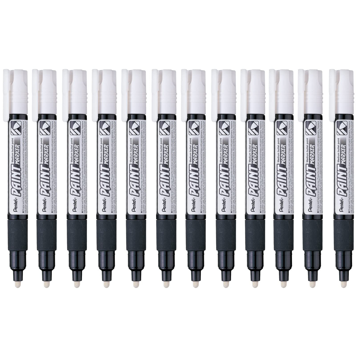 Pentel Marcador Permanente Uso Industrial Caja 12 Piezas - Blanco