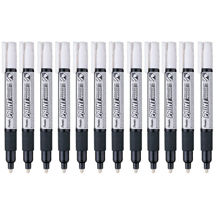 Pentel Marcador Permanente Uso Industrial Caja 12 Piezas - Blanco